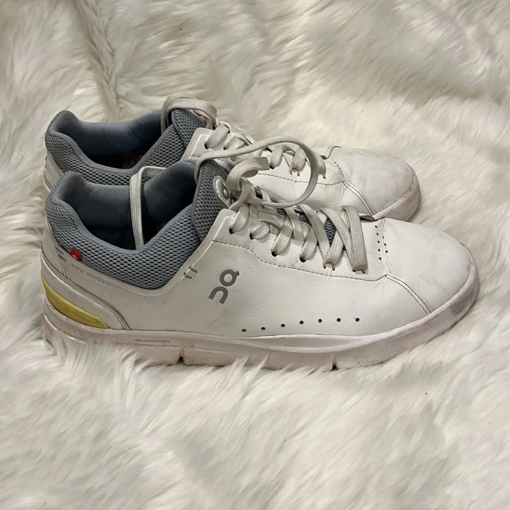 On Running The Roger Cloudtec White Leather Sneakers Women 8